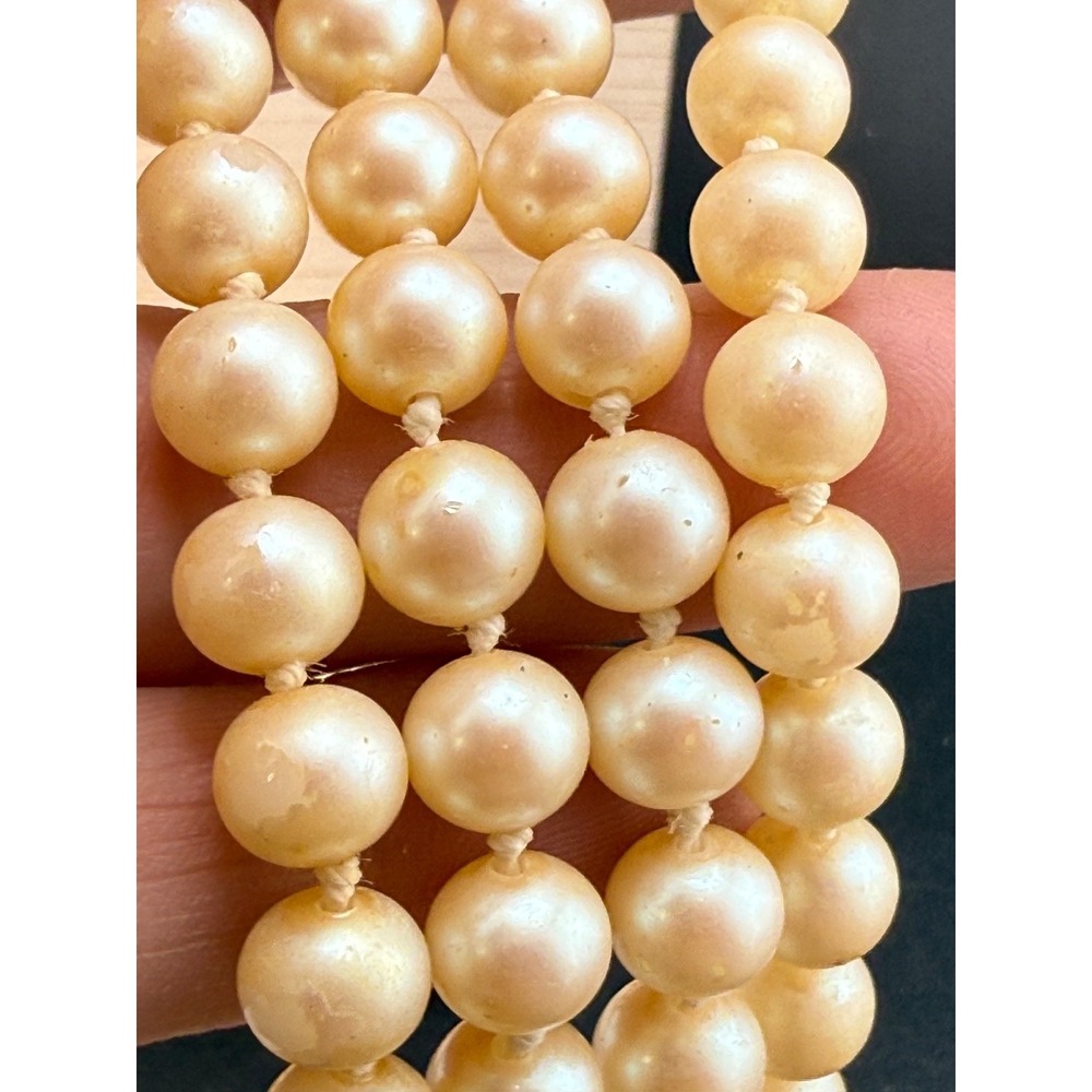 Vintage‎ Glass Imitation Pearl Necklace 26" - Picture 6 of 7